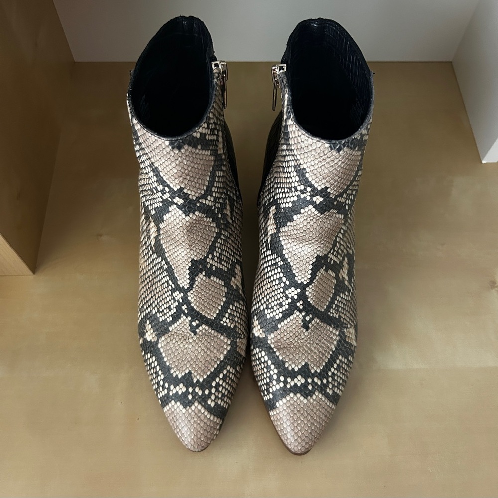Vince Camuto Snakeprint Grasem Leather Ankle Booties - Picture 6 of 16